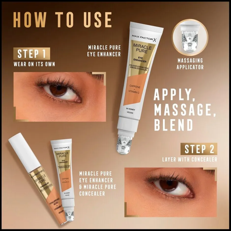 Sale Max Factor Miracle Pure Cream Concealer 03 Peach Eye Enhancer
