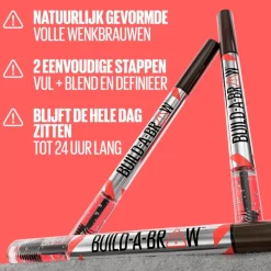 Online Maybelline New York Build-A-Brow 262 Black Brown Wenkbrauwpotlood en -Gel