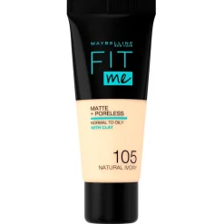 Sale Maybelline New York Fit Me Matte & Poreless 105 Natural Ivory Foundation