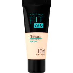 New Maybelline New York Fit Me Matte & Poreless 104 Soft Ivory Foundation