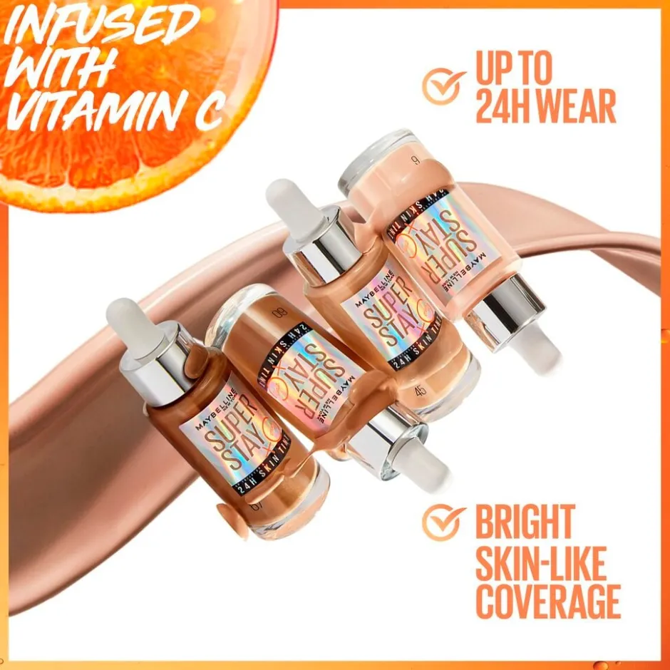 New Maybelline New York SuperStay 24H Skin Tint 10 Foundation