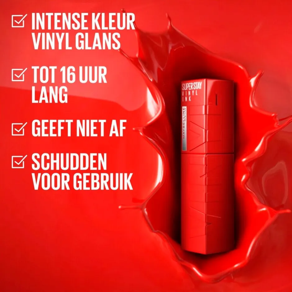 Maybelline New York SuperStay Vinyl Ink 25 Red-Hot Lipstick