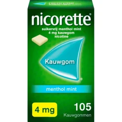 Sale Nicorette Menthol Mint 4mg Suikervrije Kauwgom