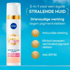 Discount Nivea Skincare NIVEA Luminous630 Anti-spot SPF30 01 Light 3-in-1 CC Crème