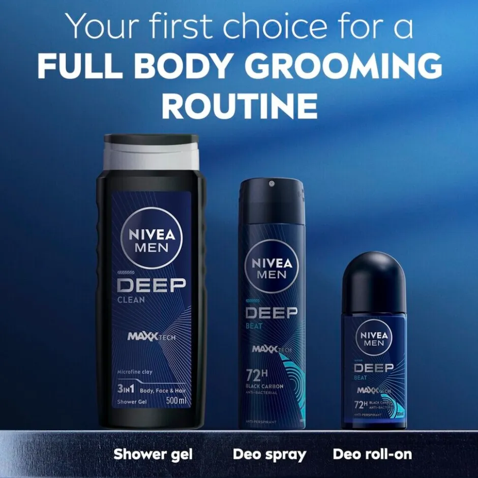 Outlet Nivea Men Deep Black Carbon Beat Antitranspirant Spray