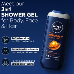 Sale Nivea Men Sport 24H Fresh Effect 3-in-1 Douchegel