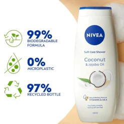 Hot Nivea Soft Care Coconut & Jojoba Oil Showergel