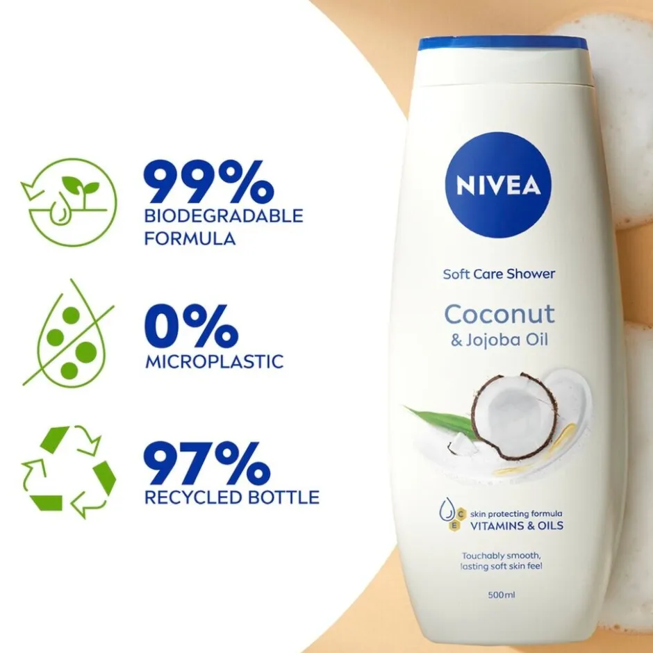 Hot Nivea Soft Care Coconut & Jojoba Oil Showergel
