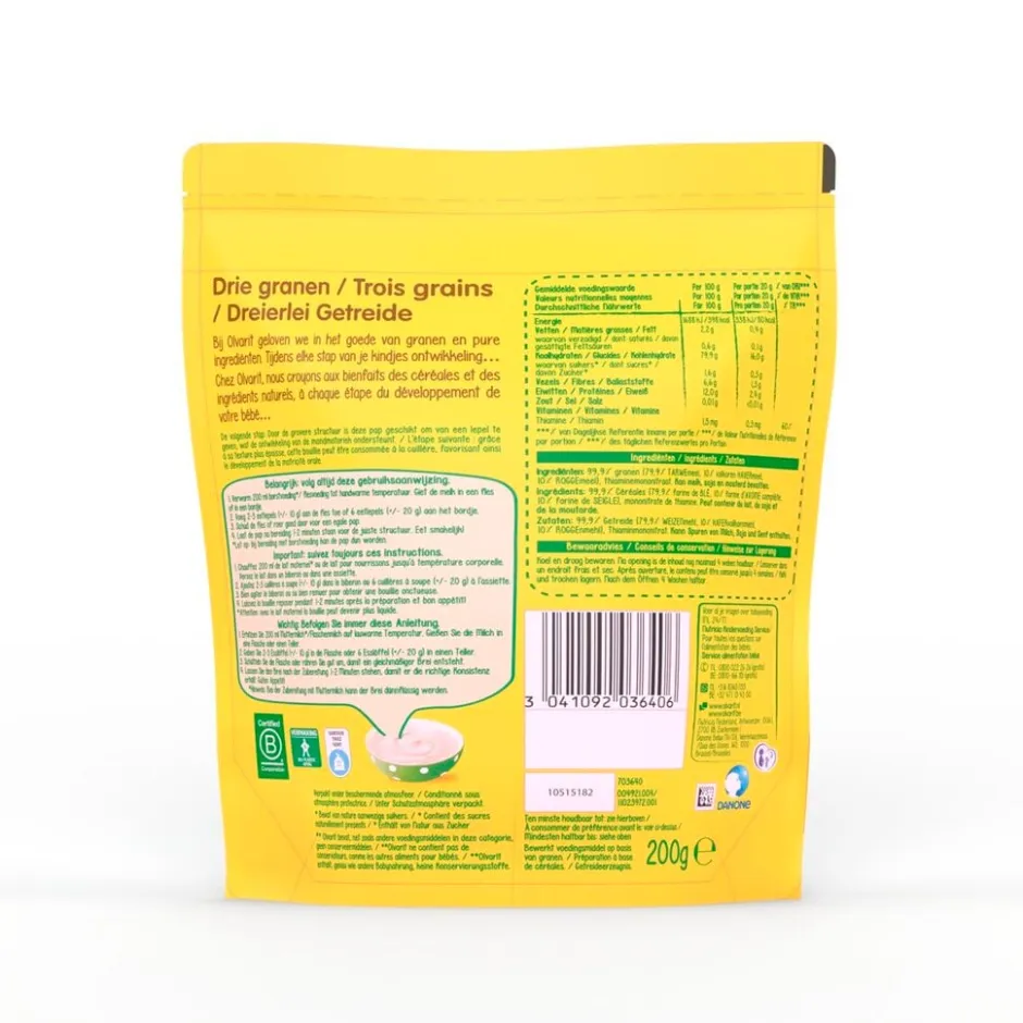 Clearance Olvarit 6-8M Drie Granen Pap