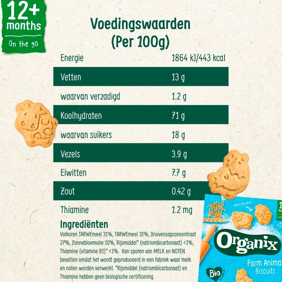 Discount Organix 12+M Boerderijdieren Koekjes