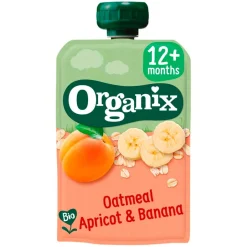 New Organix 12+M Havermout, Abrikoos & Banaan Knijpfruit
