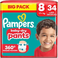 New Pampers Baby-Dry Pants Maat 8 Luierbroekjes