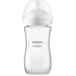 Best Philips Avent Natural Response Fles Glas 240ml – Flow 3 – BPS vrij- 1 fles