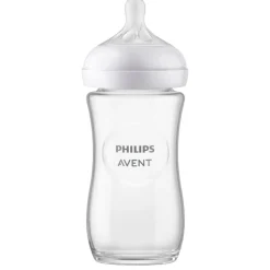 Best Philips Avent Natural Response Fles Glas 240ml – Flow 3 – BPS vrij- 1 fles