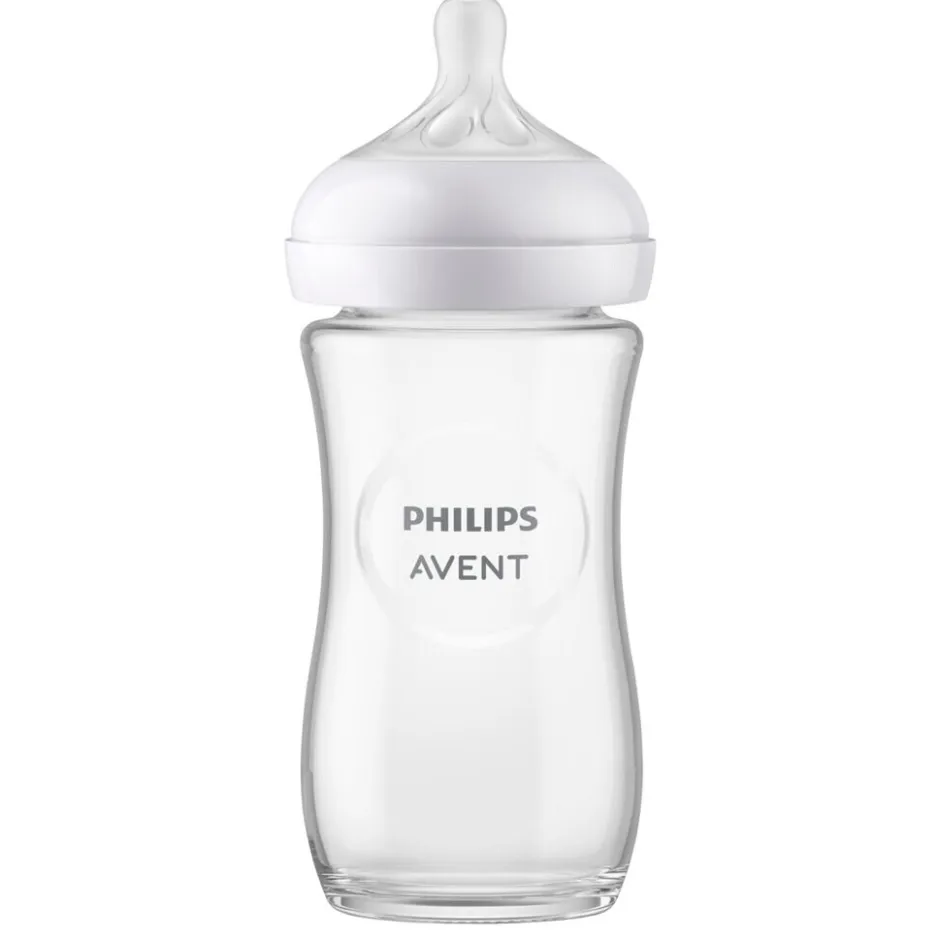Best Philips Avent Natural Response Fles Glas 240ml – Flow 3 – BPS vrij- 1 fles