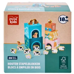 Online Playing Kids Boerderij Houten Stapelblokken