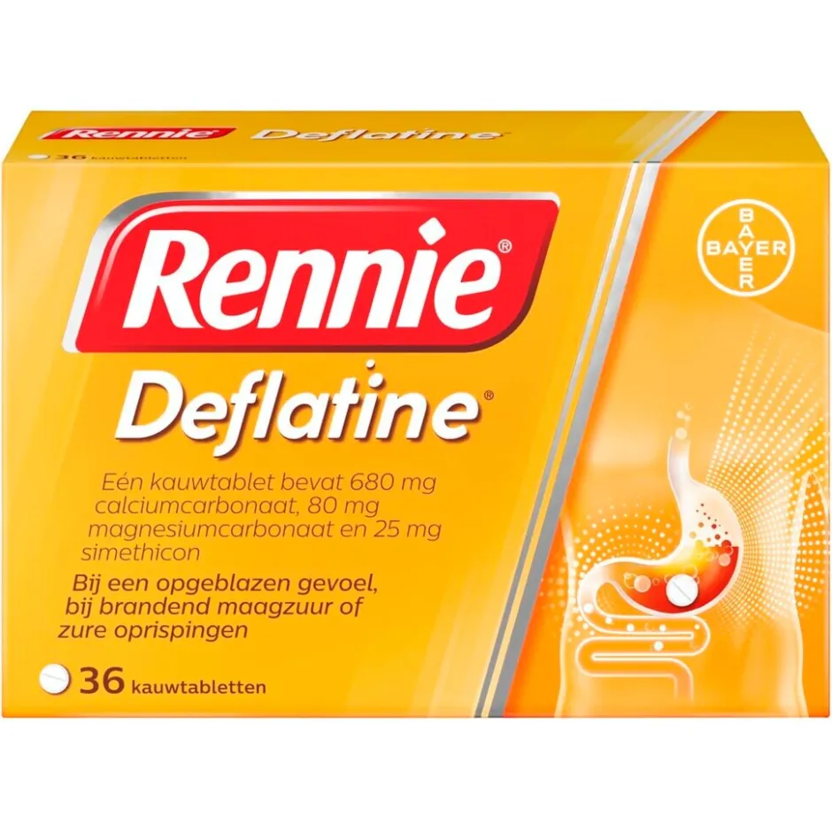Hot Rennie Deflatine Kauwtabletten