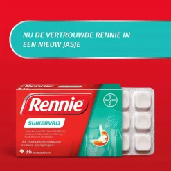 Hot Rennie Suikervrij Kauwtabletten