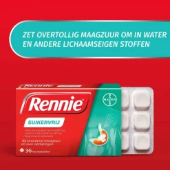 Hot Rennie Suikervrij Kauwtabletten