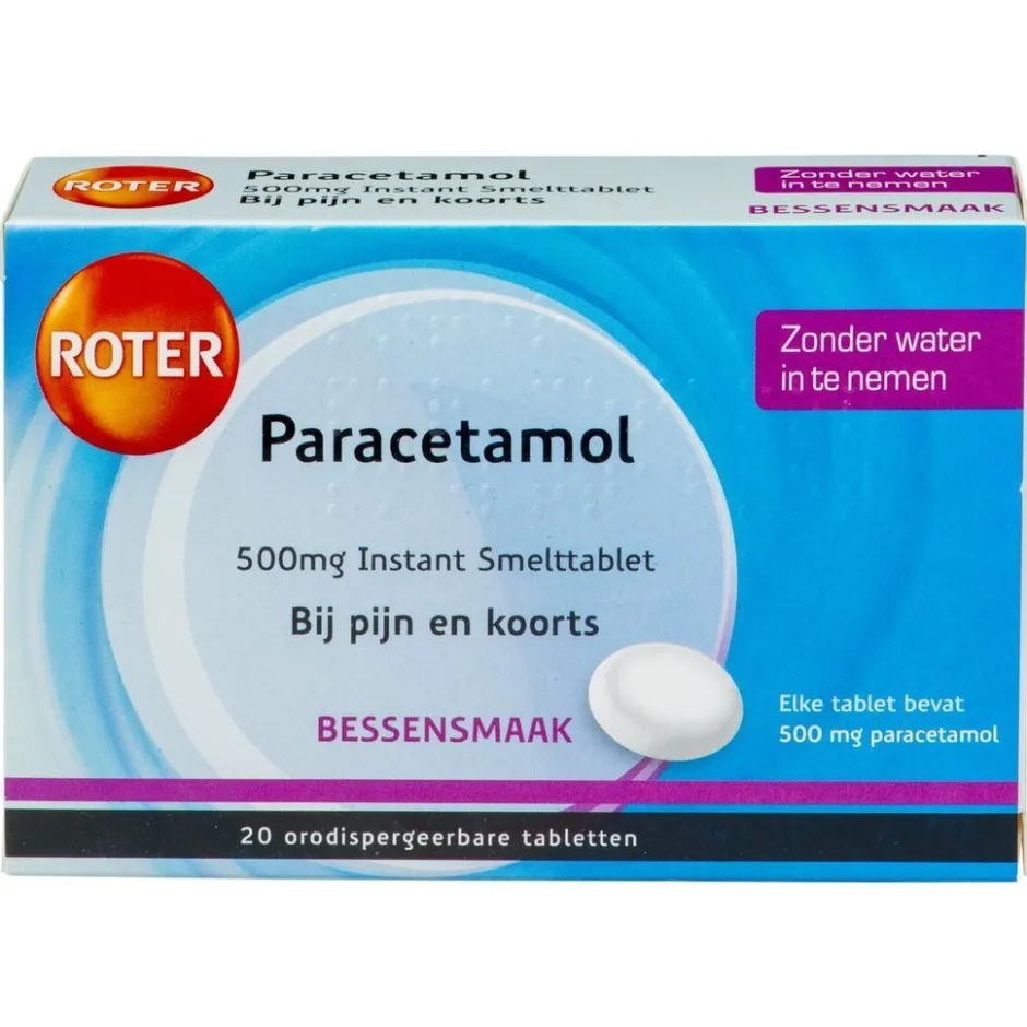 Online Roter Paracetamol 500mg Smelttabletten