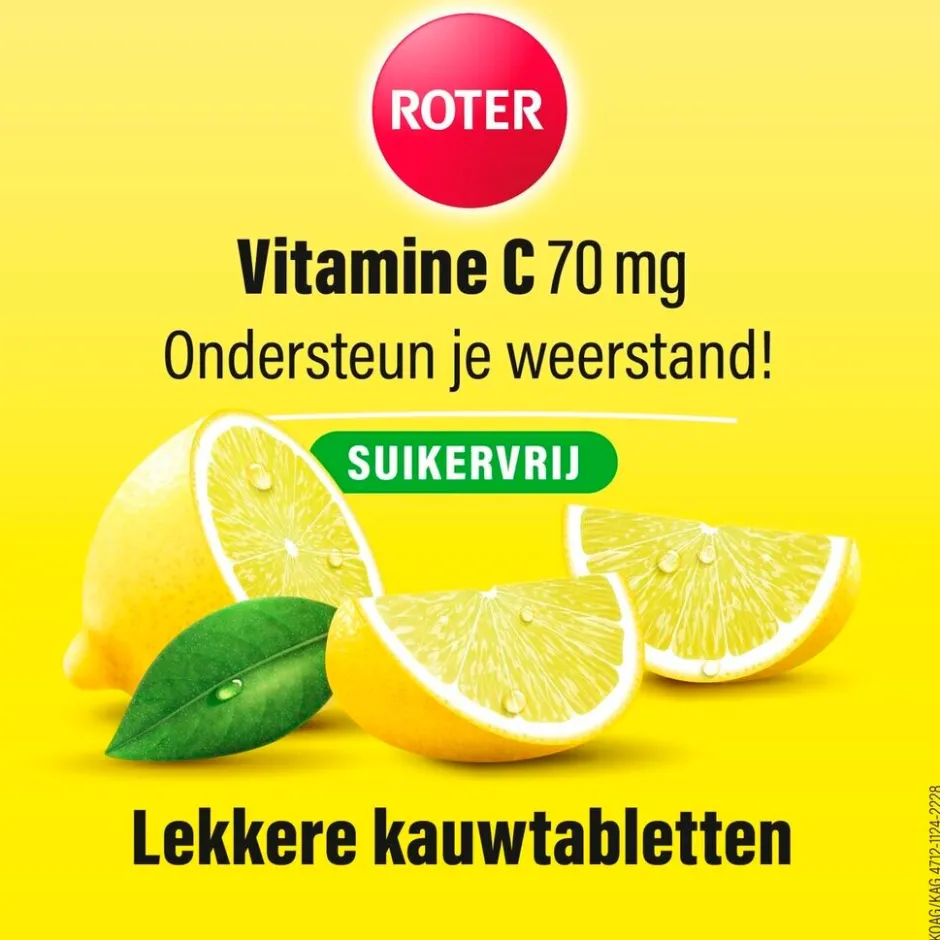Hot Roter Vitamine C 70 mg Suikervrije Kauwtabletten