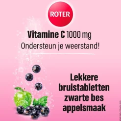 Outlet Roter Vitamine C 1000mg Zwarte Bes Appel Bruistabletten