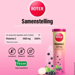 Outlet Roter Vitamine C 1000mg Zwarte Bes Appel Bruistabletten