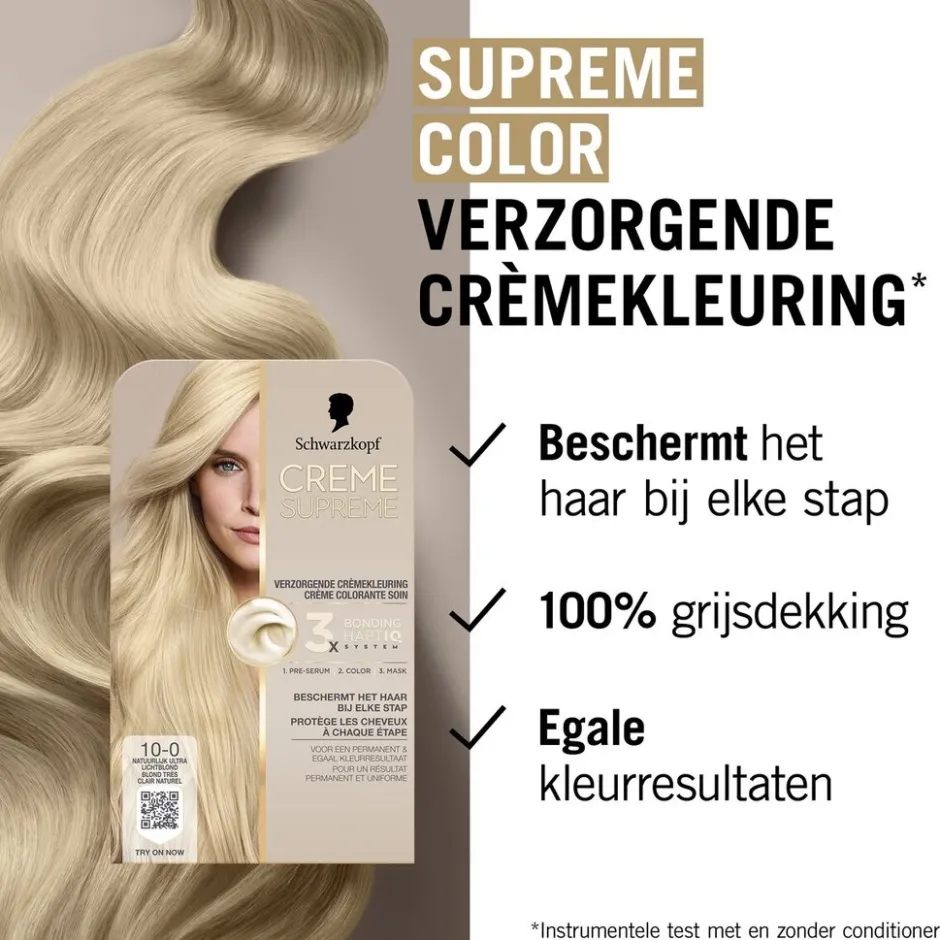 Best Schwarzkopf creme supreme 10-0 Natuurlijk Ultra Lichtblond Verzorgende Crèmekleuring