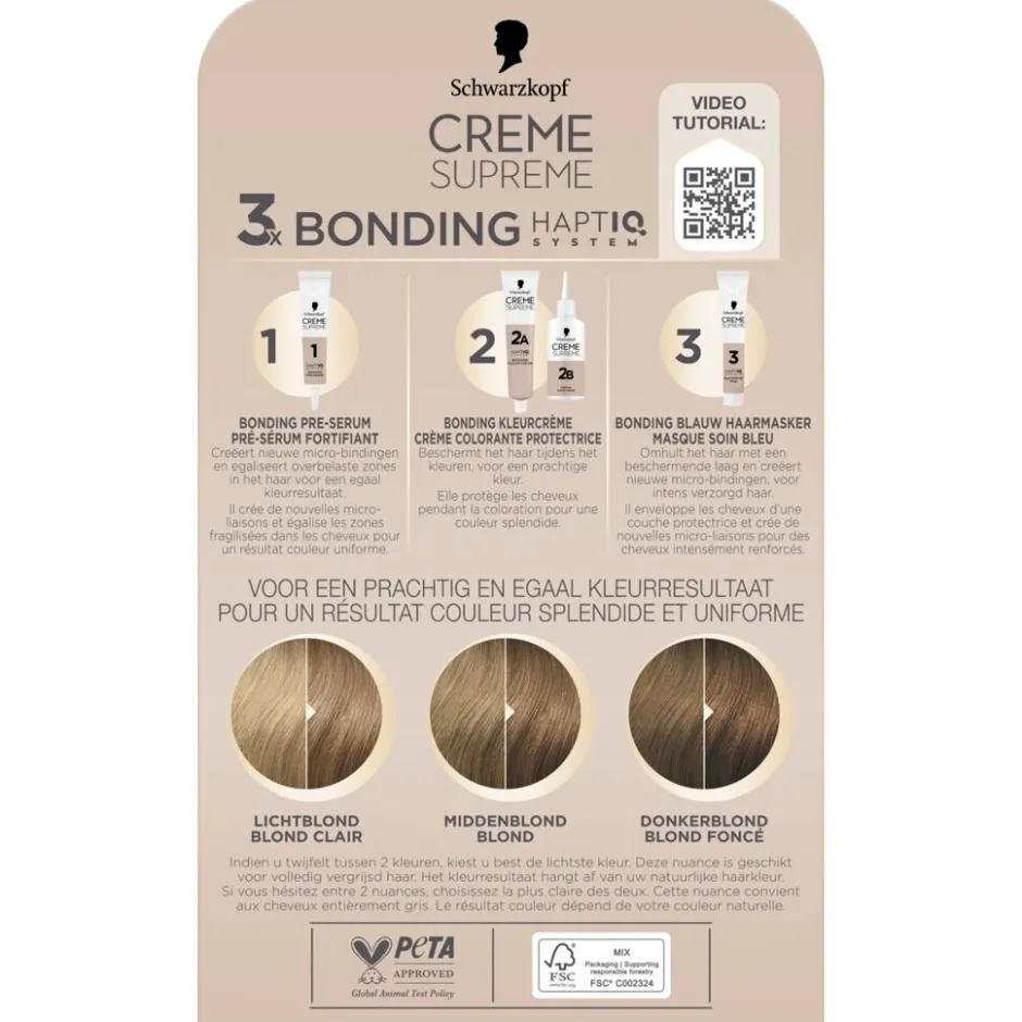 Sale Schwarzkopf creme supreme 8-16 Cool Asblond Verzorgende Crèmekleuring