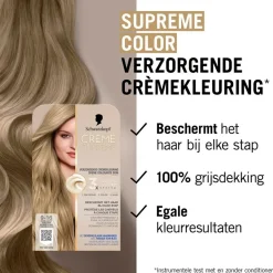 Discount Schwarzkopf creme supreme 9-16 Cool Licht Asblond Verzorgende Crèmekleuring