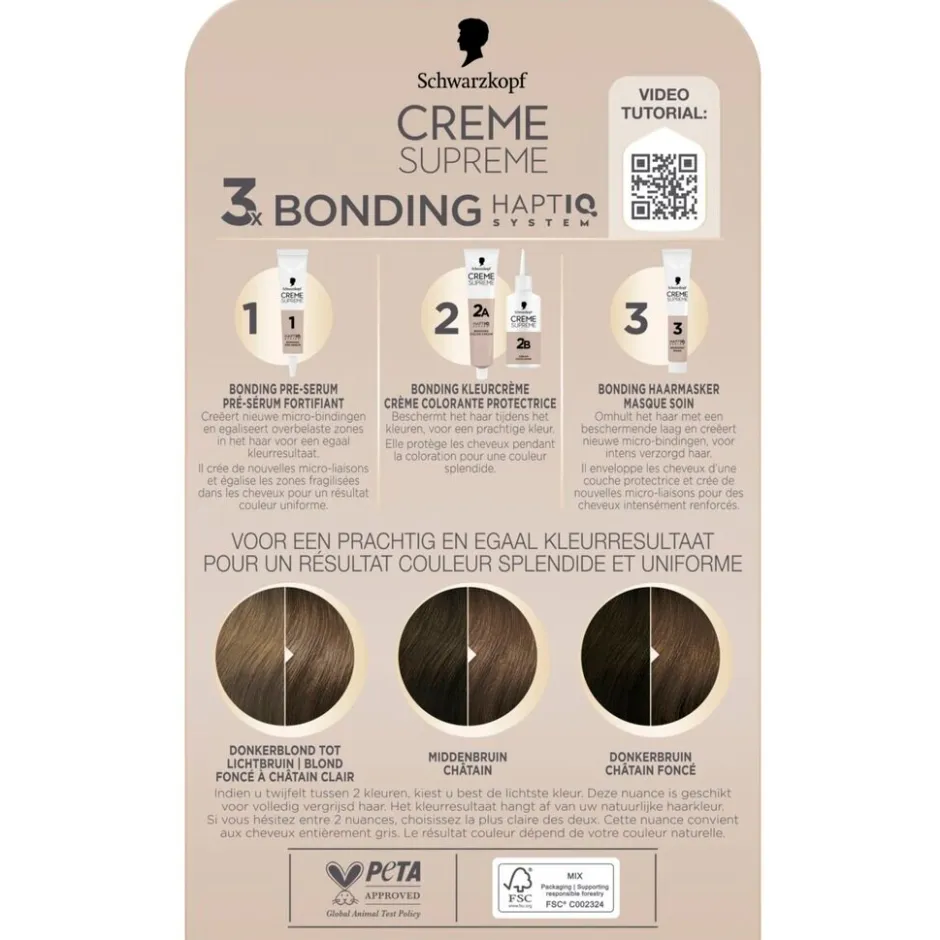 Online Schwarzkopf creme supreme 6-0 Natuurlijk Lichtbruin Verzorgende Crèmekleuring