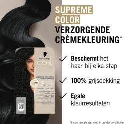Clearance Schwarzkopf creme supreme 1-10 Natuurlijk Zwart Verzorgende Crèmekleuring