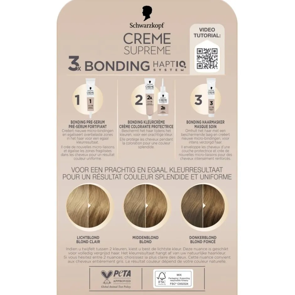 New Schwarzkopf creme supreme 8-0 Natuurlijk Blond Verzorgende Crèmekleuring