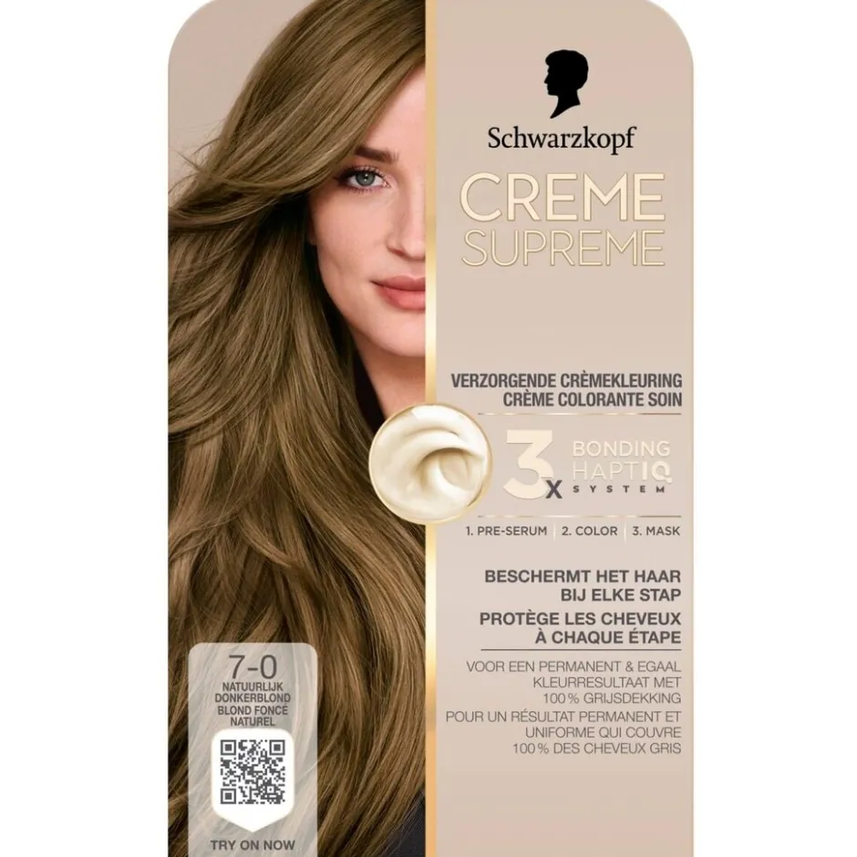 New Schwarzkopf creme supreme 7-0 Natuurlijk Donkerblond Verzorgende Crèmekleuring