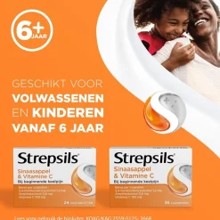 New Strepsils Sinaasappel & Vitamine C Zuigtabletten
