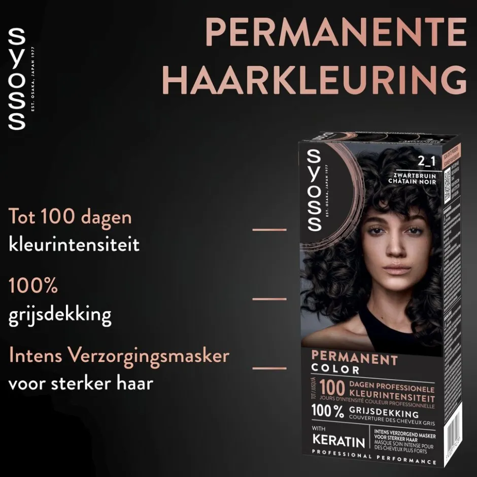 New Syoss 2.1 Zwartbruin Permanente Haarkleuring