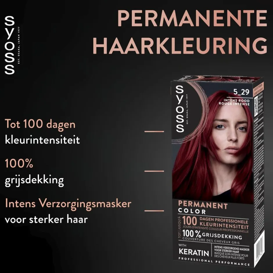 Sale Syoss Permanent Color 5-29 Intens Rood Permanente Haarkleuring