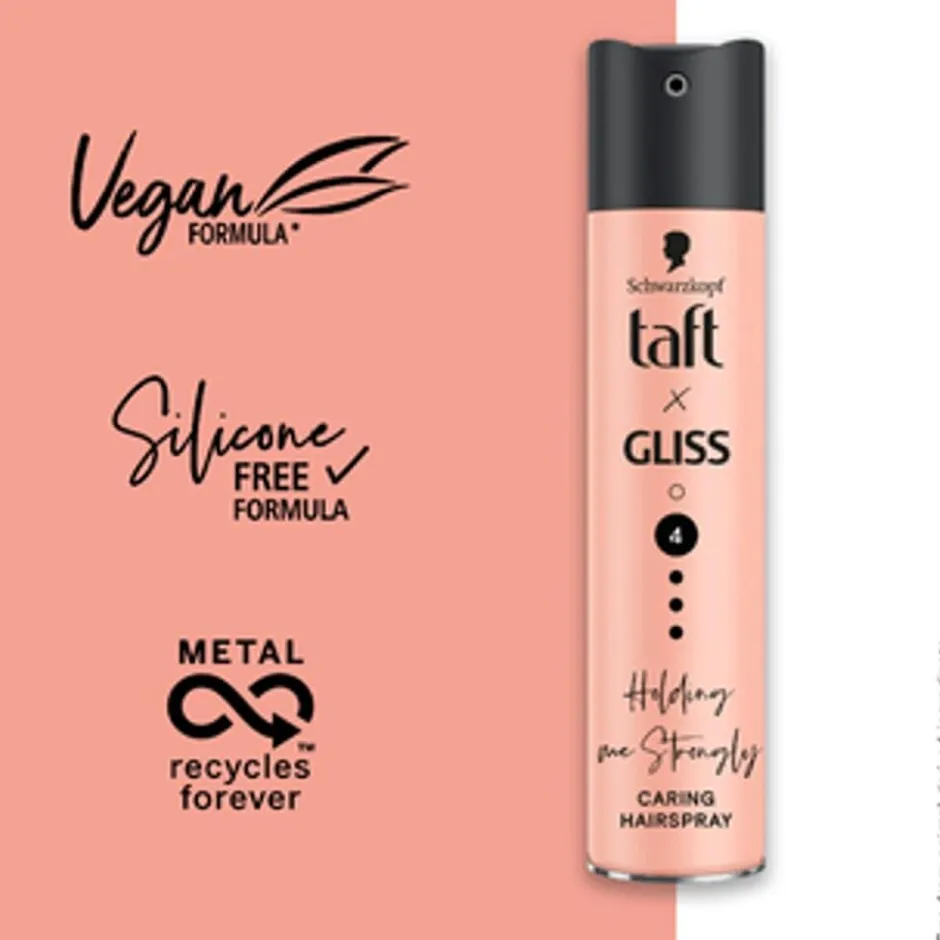 Clearance Taft x Gliss Holding Me Strongly Hold 4 Caring Hairspray