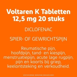 Hot Voltaren K 12,5mg Diclofenac-Kalium Filmomhulde Tabletten