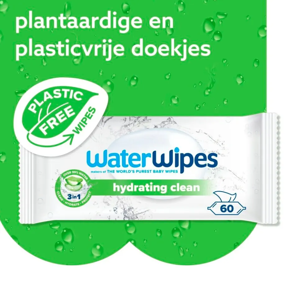 New Waterwipes Hydrating Clean Babydoekjes